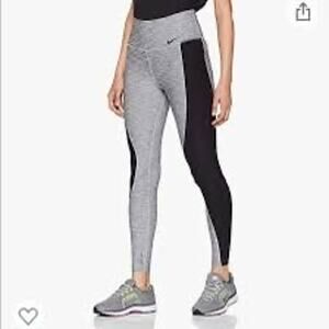 Nike Dri-FIT Gray Black Colorblock Leggings Cropped Women’s Small Athleisure